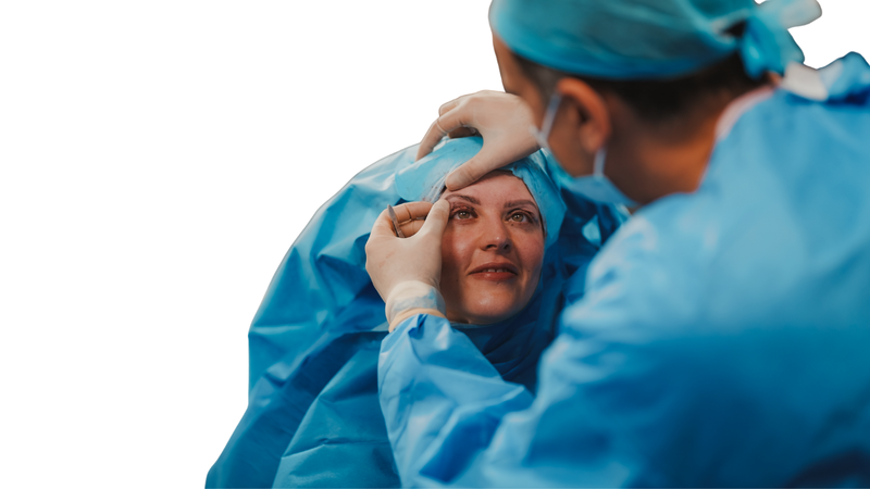 Prof. Jeeva performing eyelid surgery